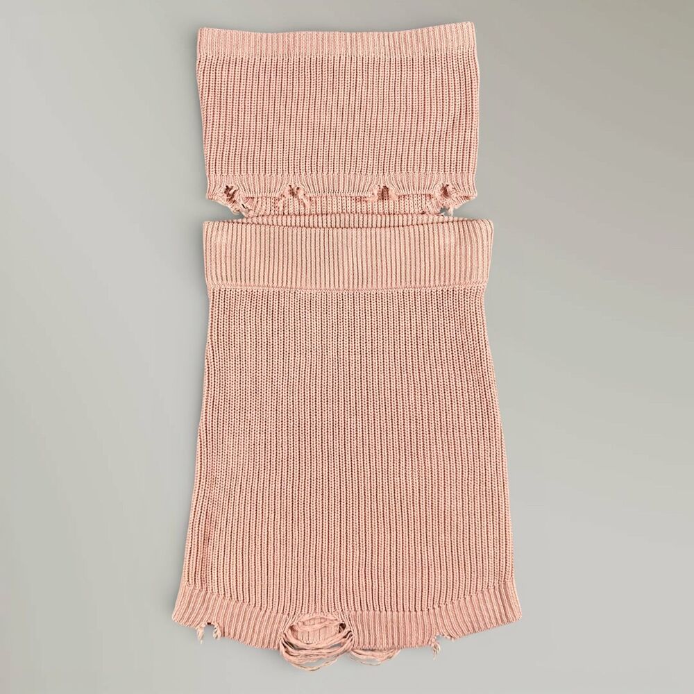 SER.O.YA Lola Dress Pink Ribbed Sweater Cintz Rose Bodycon Size Small NWT